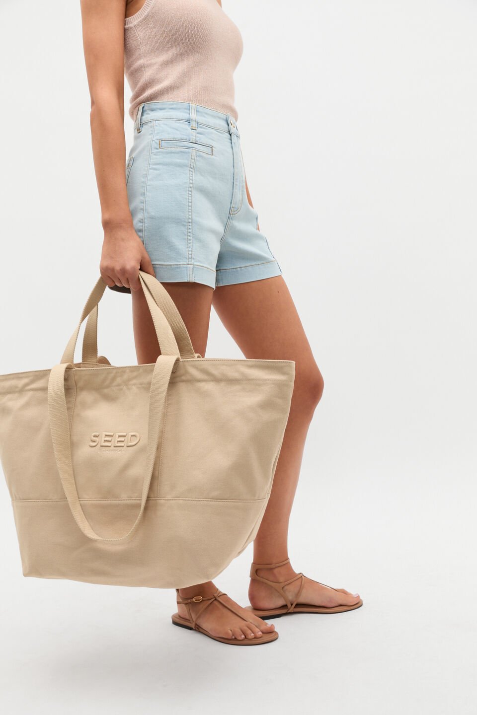 Seed Overnight Tote  Ecru