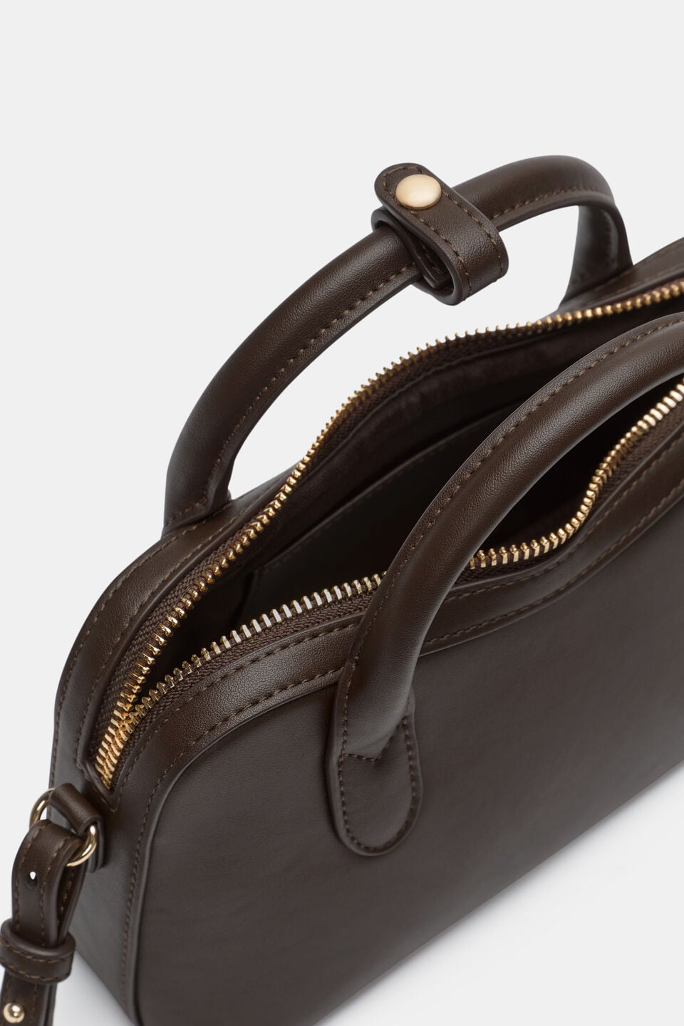 Curved Mini Crossbody Bag  Chocolate