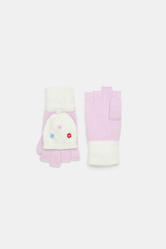 Embroidered Flower Mittens  Multi  hi-res