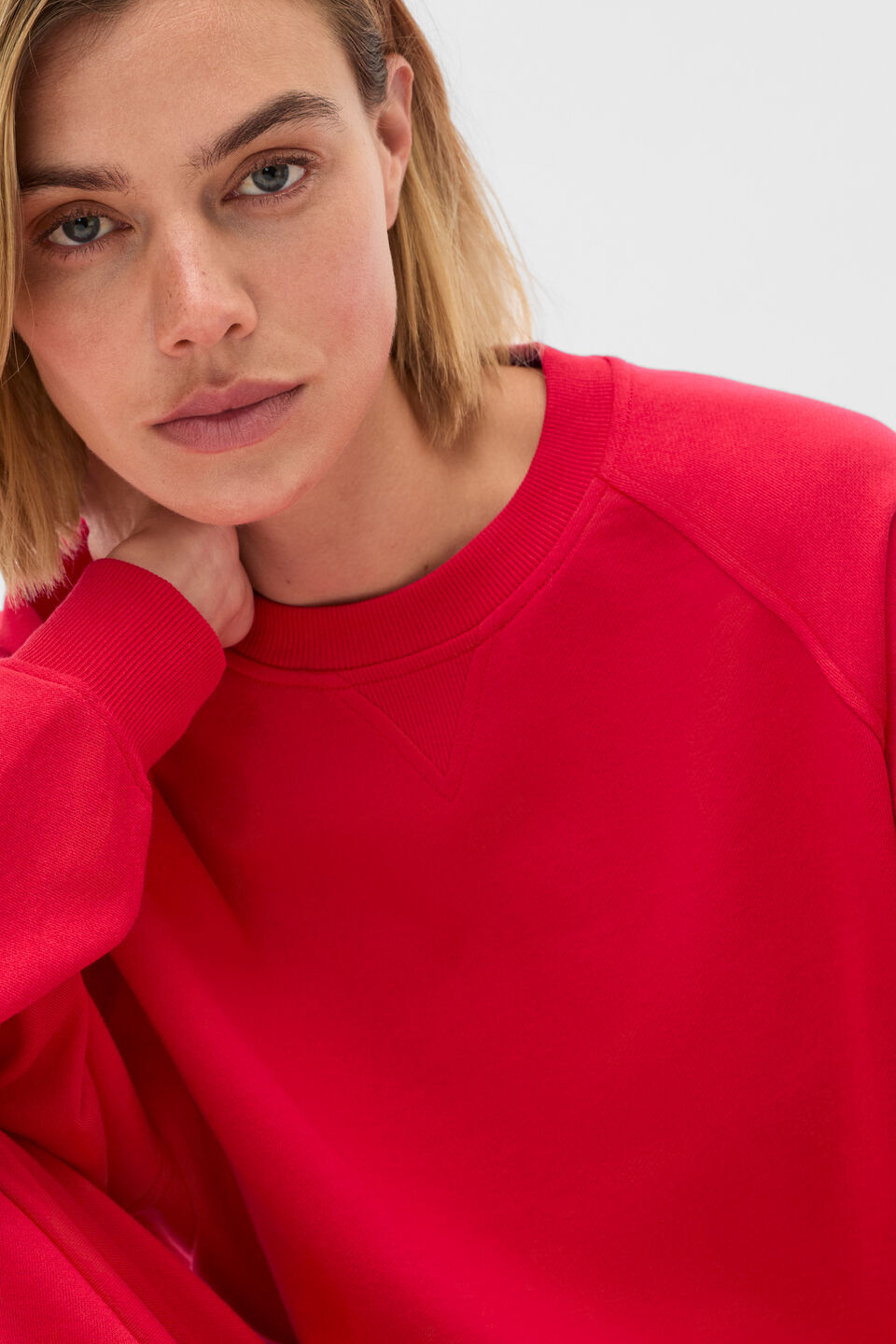 Soft Terry Crew Neck Sweat  Poppy