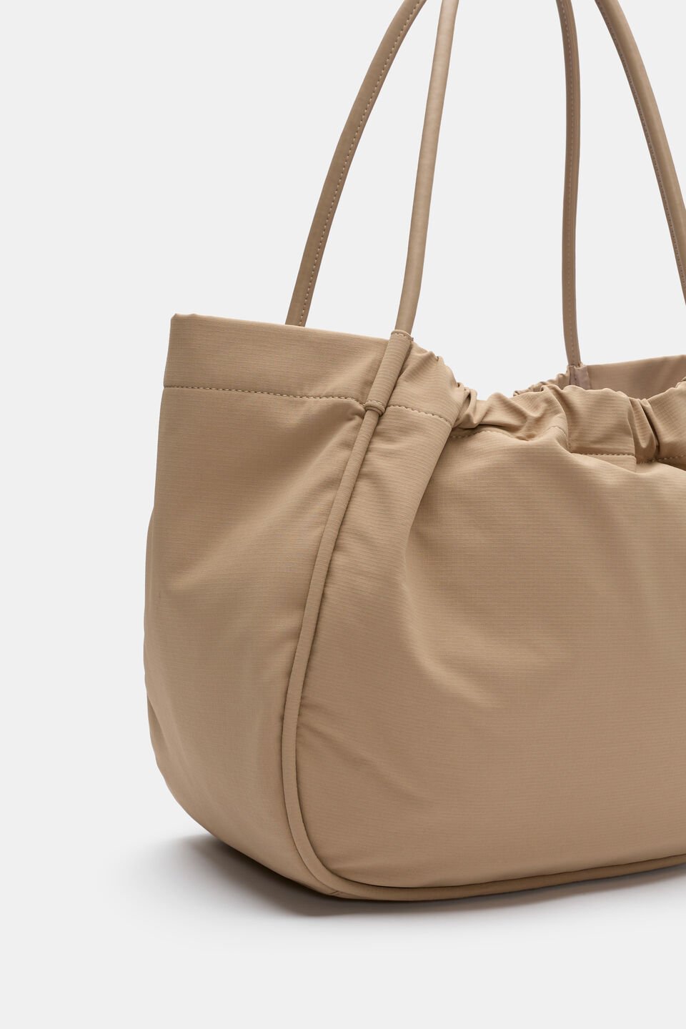 Ruched Essential Tech Tote  Sandstone