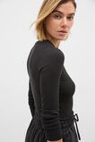 Core Rib Crew Neck Top  Black  hi-res