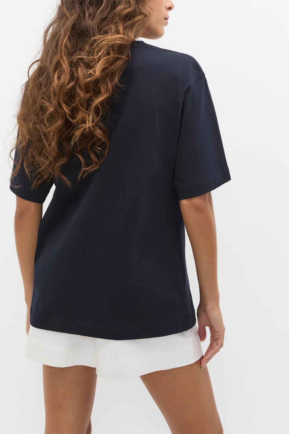 Oversized Longline Tee  Twilight Blue