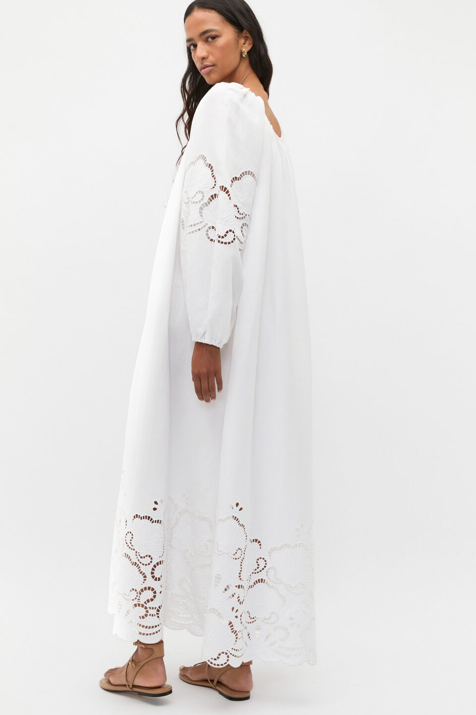Cutwork Woven Maxi Dress  Whisper White