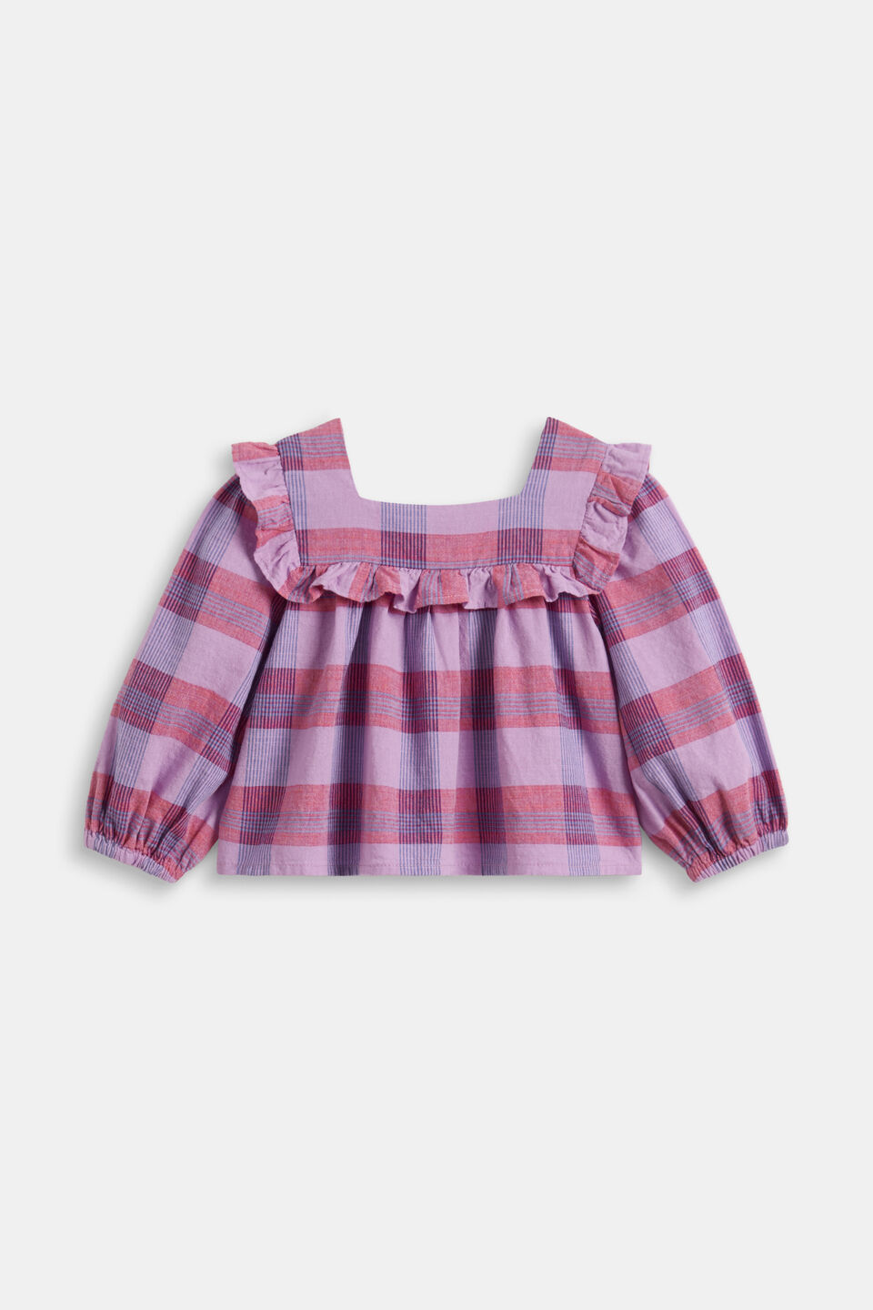 Check Frill Top  Multi