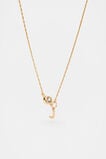 Stone Drop Initial Necklace  J  hi-res