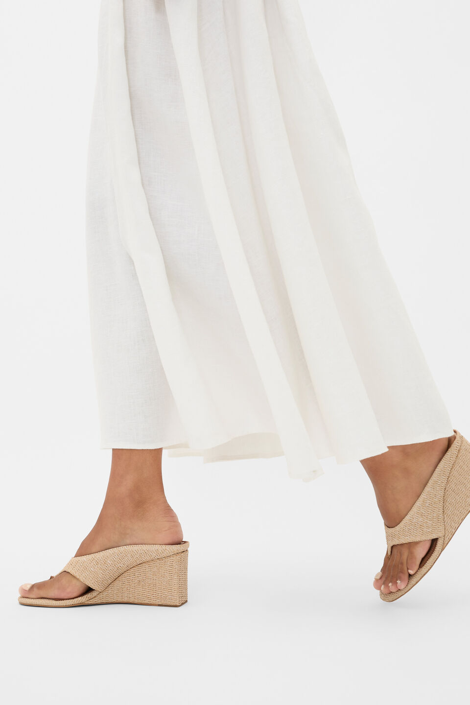 Tove Fine Weave Wedge  Ecru