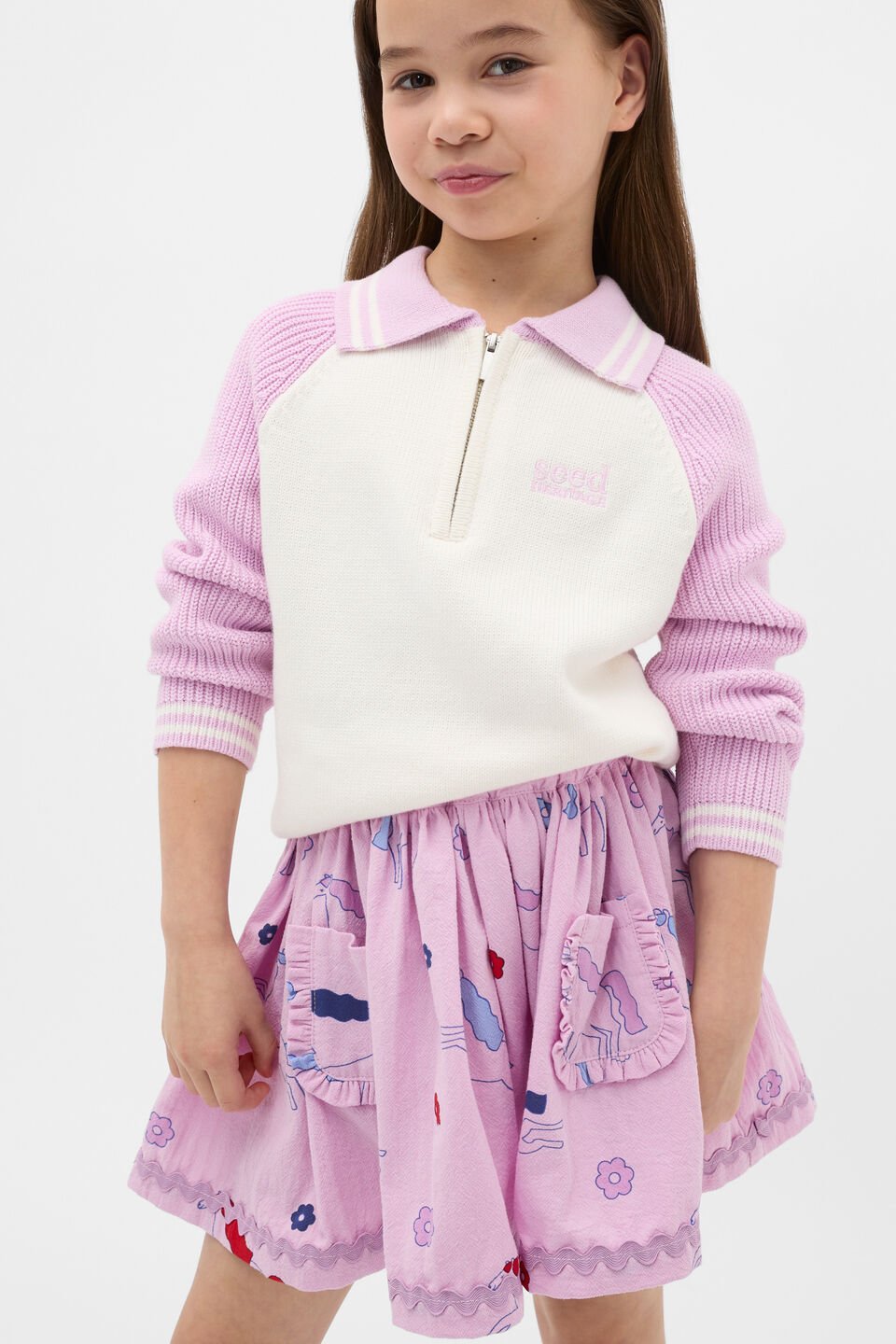 Logo Zip Cardigan  Orchid