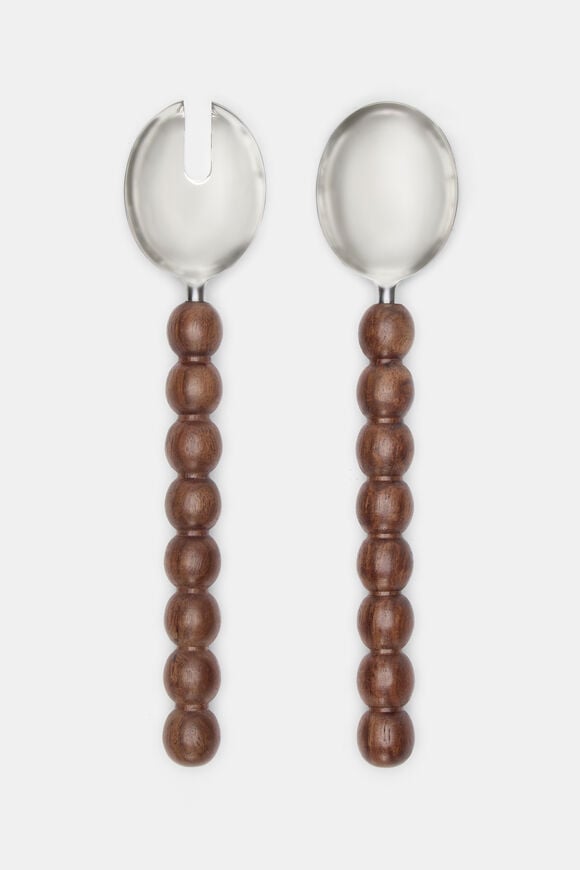Shai Salad Servers  Silver  hi-res