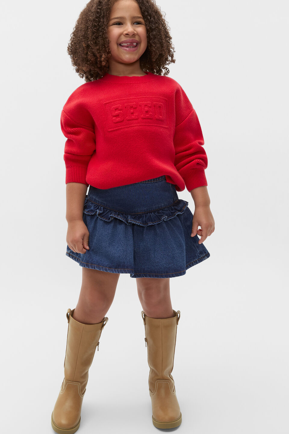Logo Knit Sweater  Chilli Red