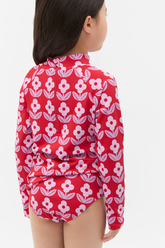 Floral Rashsuit Set  Chilli Red  hi-res