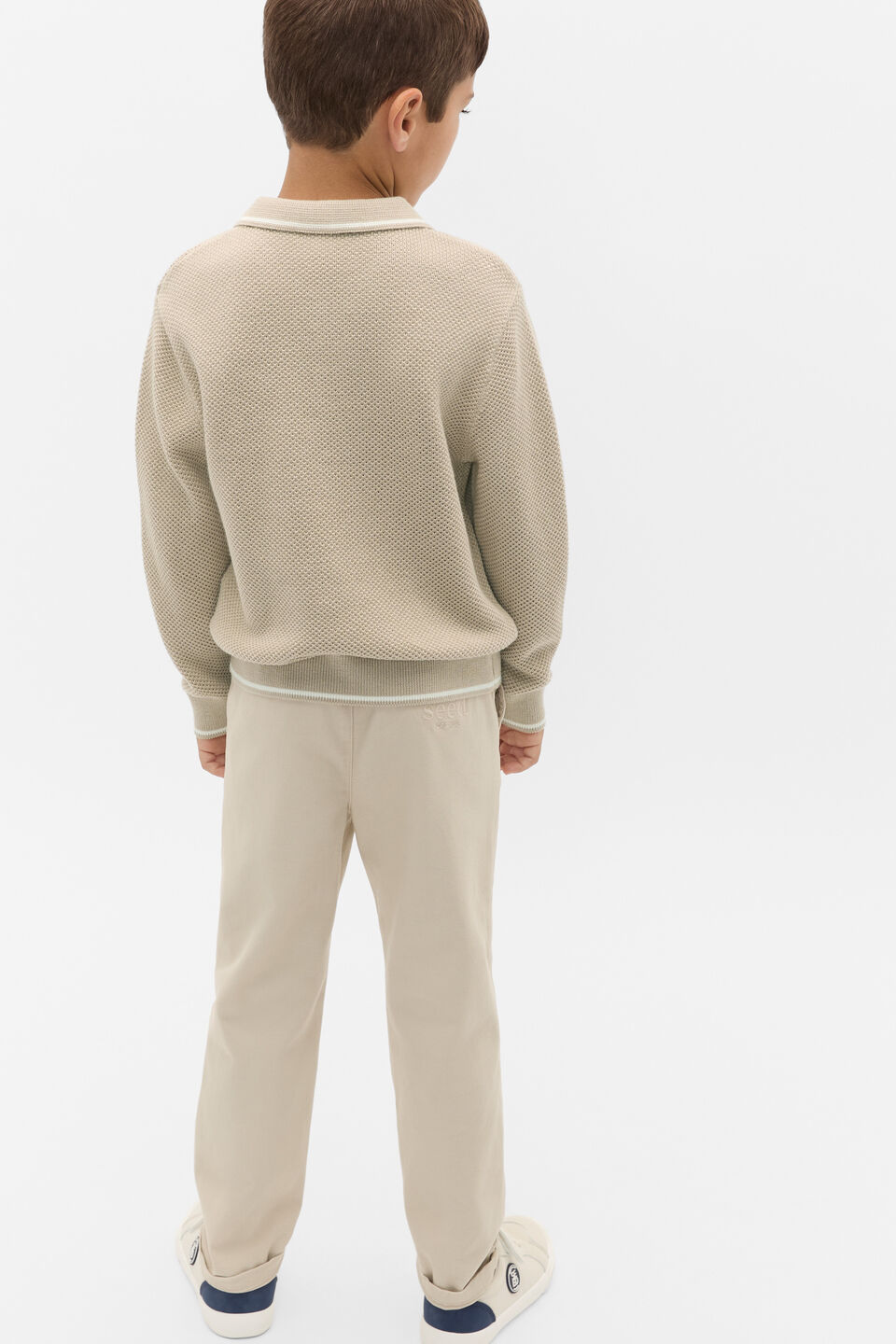 Essential Knit Polo  Milk Tea