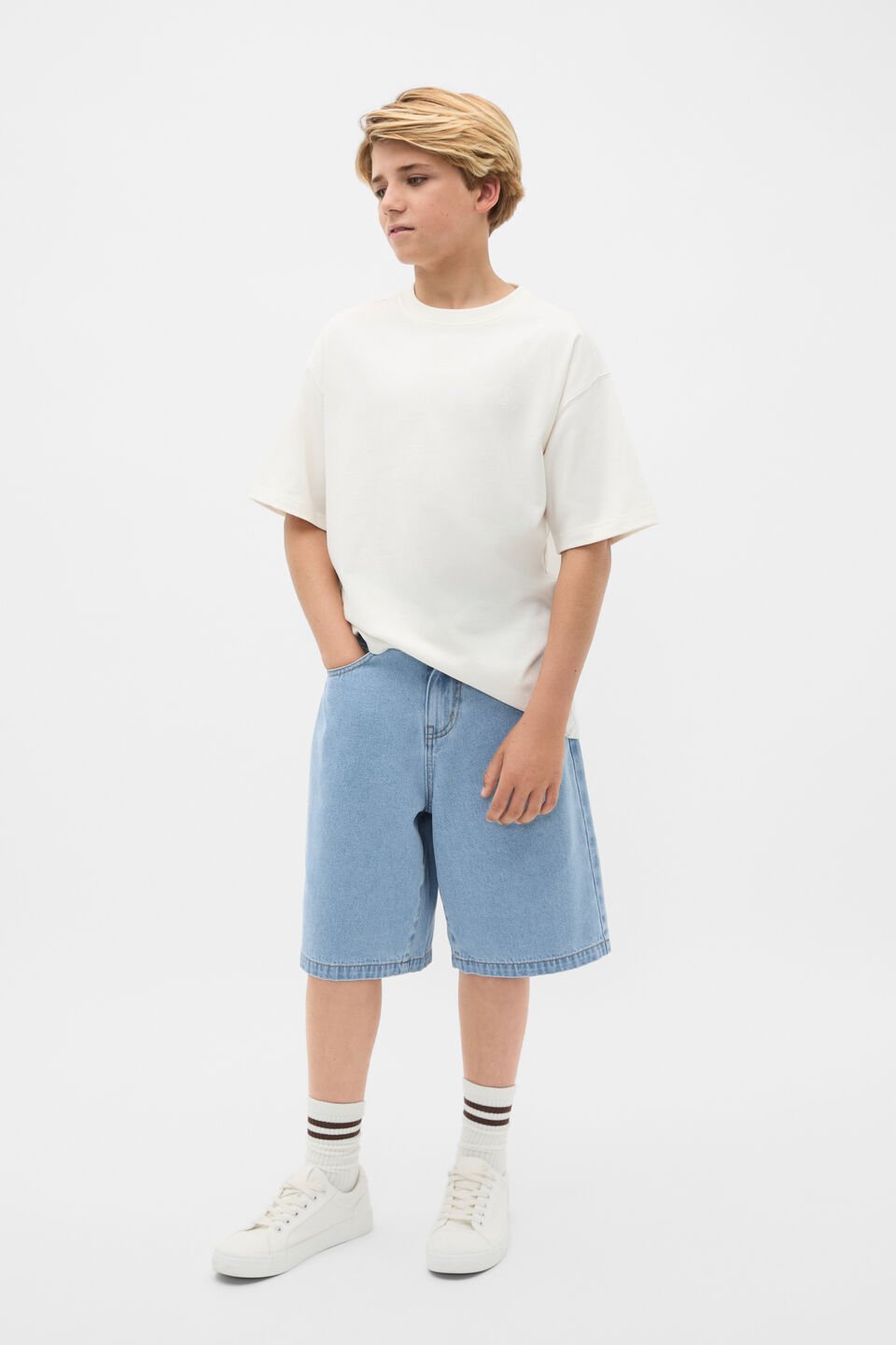 Denim Jort  Light Blue Wash