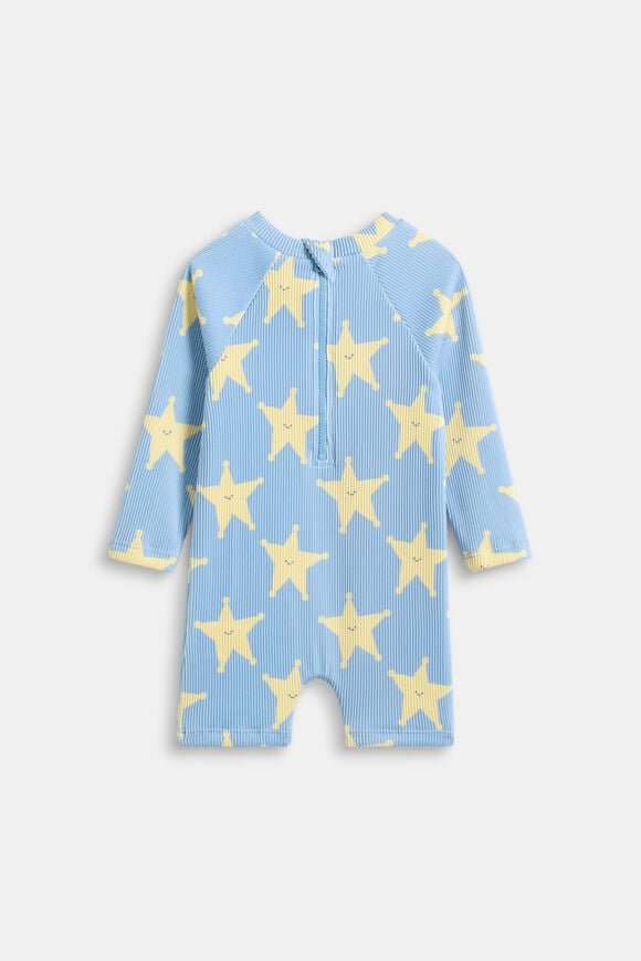 Textured Star Swimsuit  Cloud Blue  hi-res