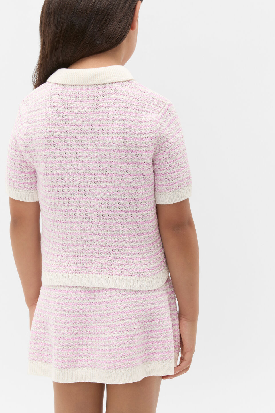Stripe Knit Polo  Orchid Stripe