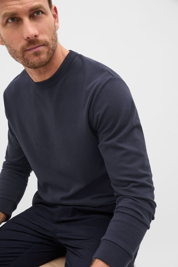 Long Sleeve Crew Neck Tee  Midnight Blue  hi-res