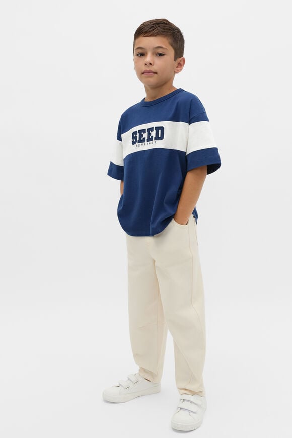 Colourblock Logo Tee  French Navy  hi-res