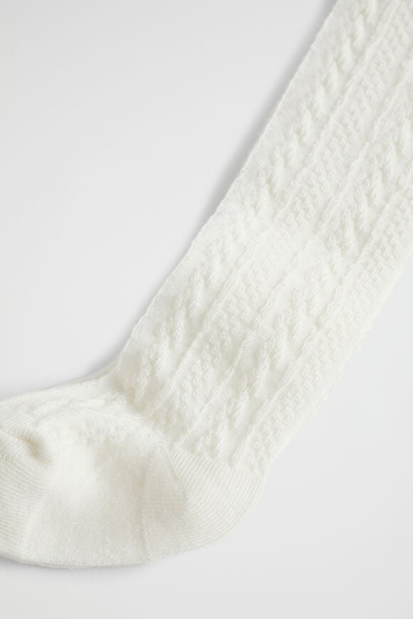 Cable Knit Tights  Vanilla  hi-res