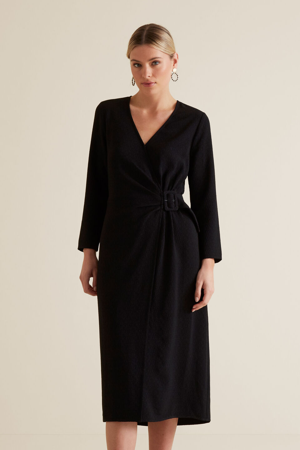 Buckle Wrap Dress  