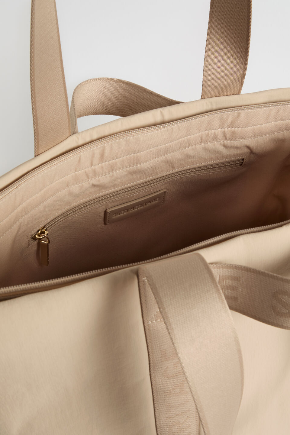 Monochrome Logo Tote  Champagne Beige