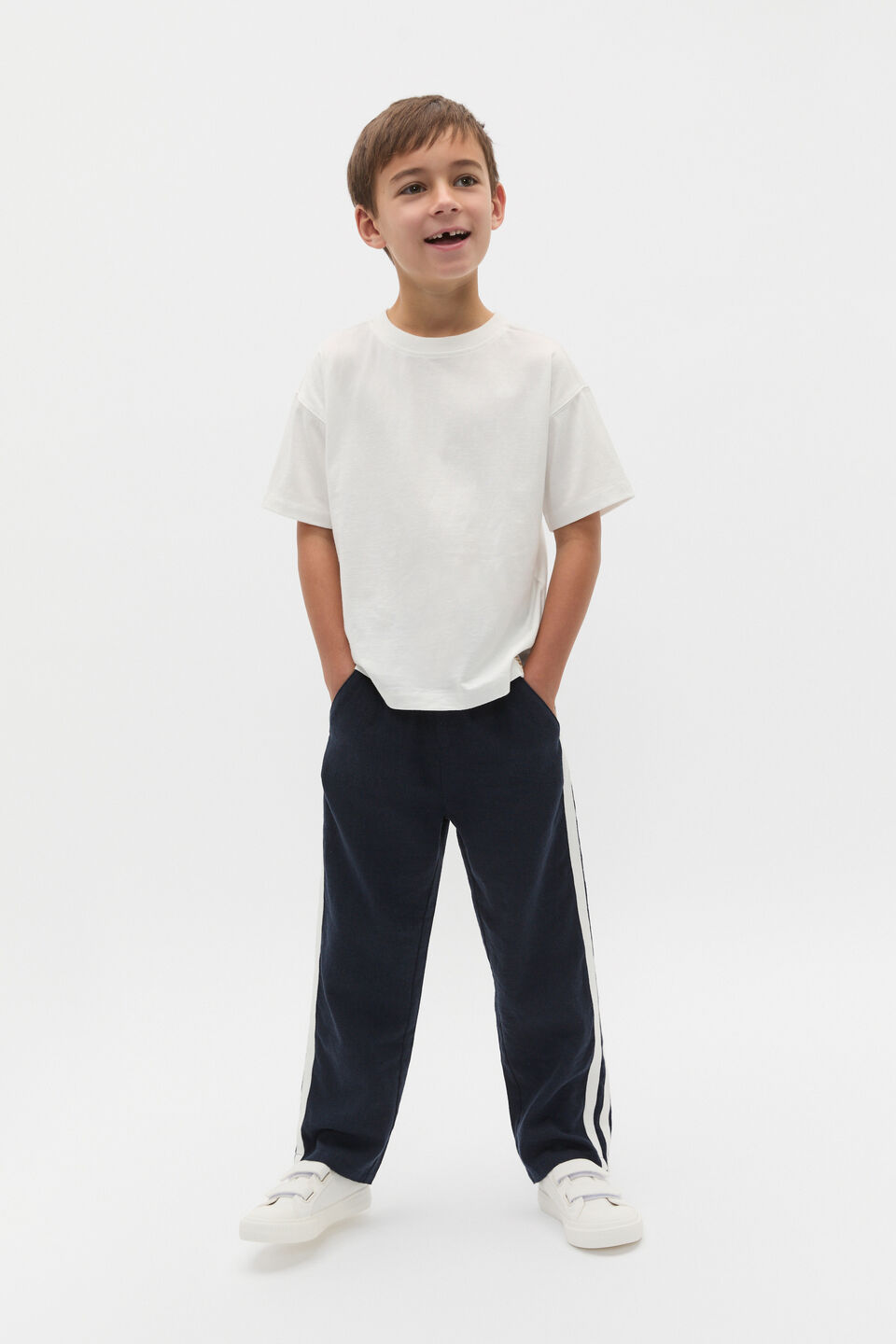 Linen Blend Trouser  Midnight Blue