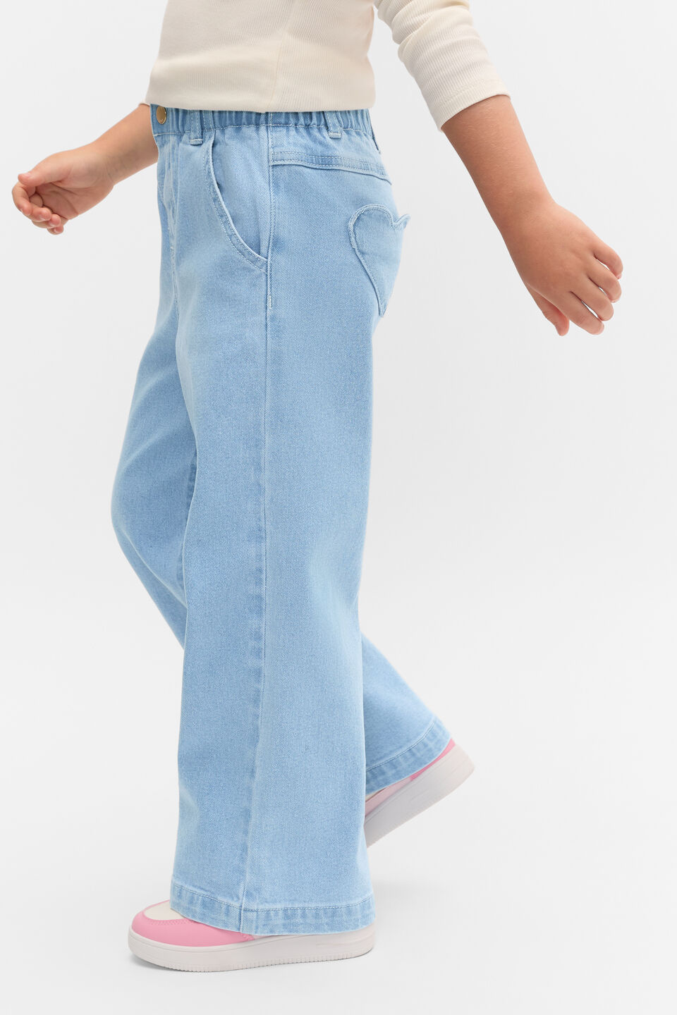 Heart Pocket Denim Jean  Cloud Blue Wash