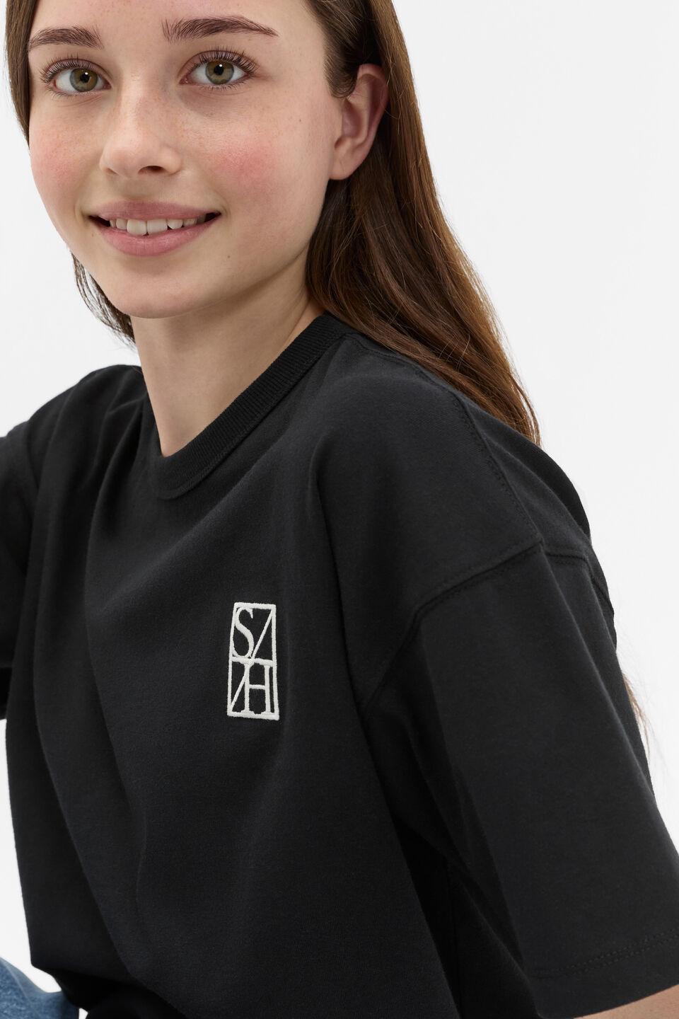 Oversized Logo Tee  Black