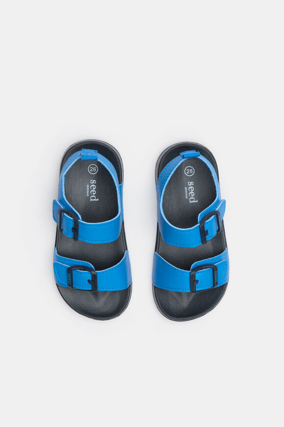 Colourblock Double Buckle Sandal  Washed Navy  hi-res