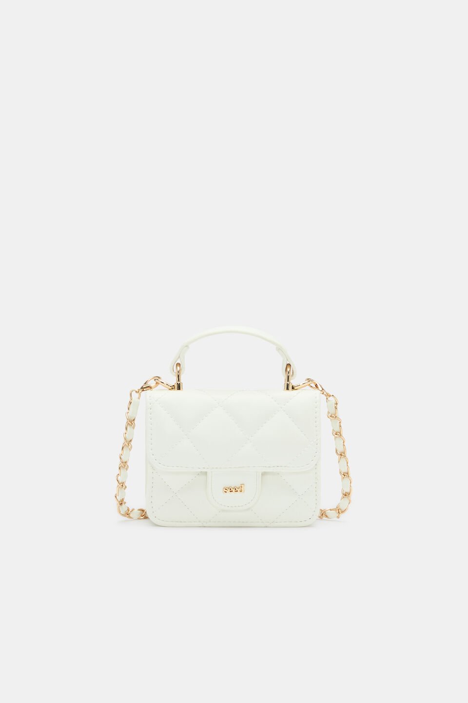 Mini Quilted Top Handle Bag  Classic Cream