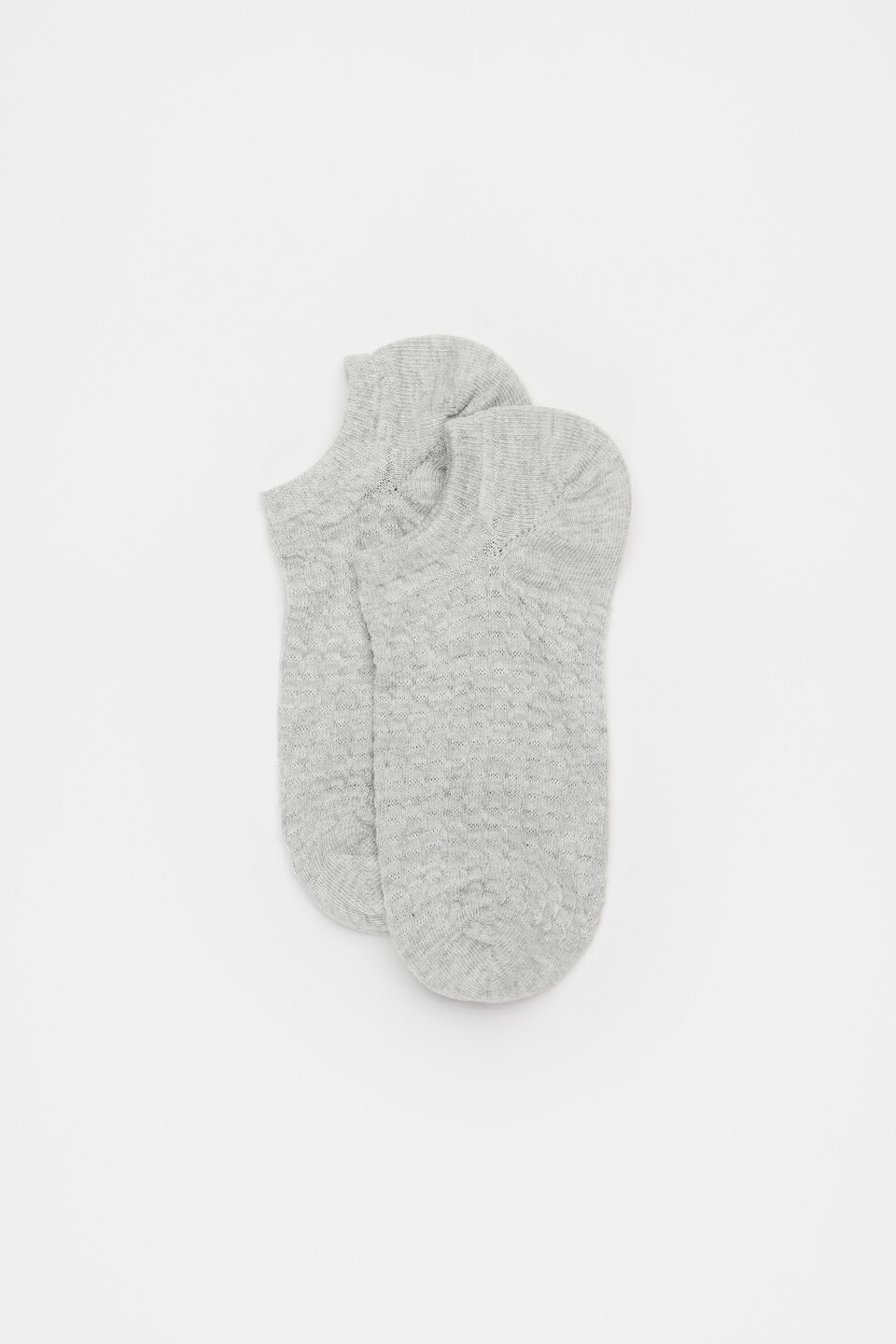 Waffle Sneaker Sock  Silver Marle