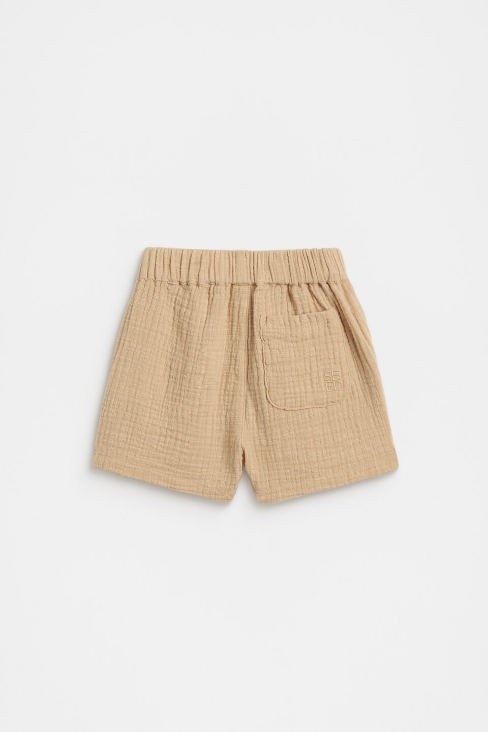 Pull On Texture Short  Ecru