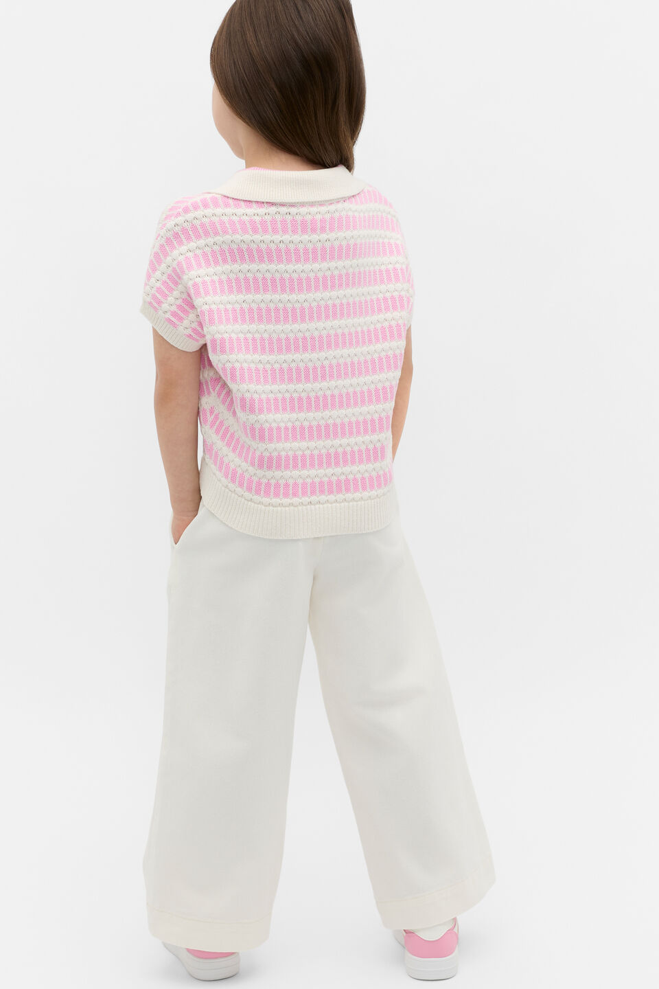 Jacquard Knit Tee  Candy Pink
