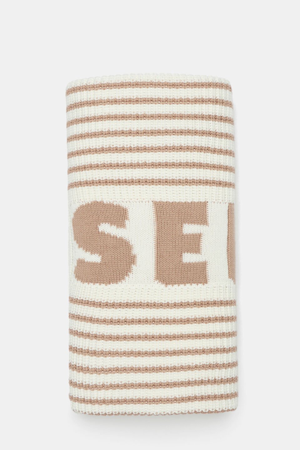 Logo Stripe Knit Blanket  Acorn Stripe