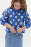 Floral Knit Sweater  Cobalt  hi-res