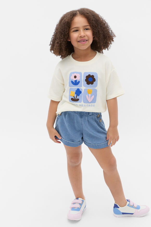 Denim Button Short  Mid Blue  hi-res