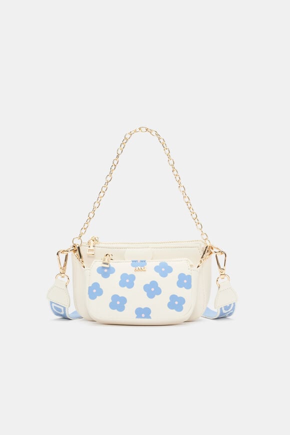 Floral Hybrid Cross Body Bag  Cloud Blue  hi-res