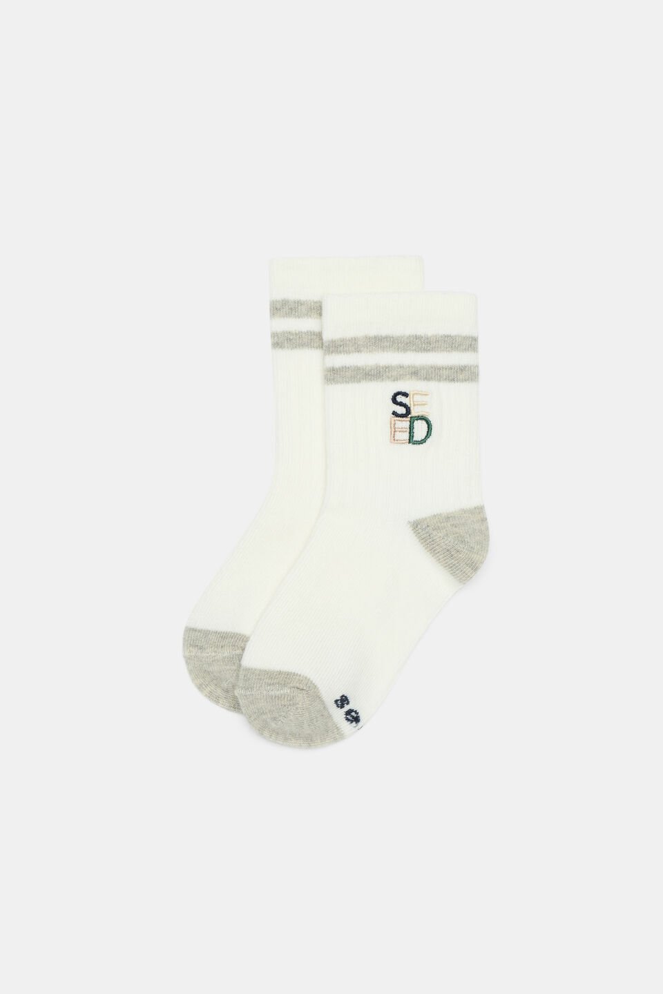 Quad Logo Rib Sock  Grey