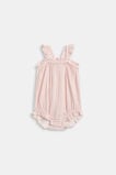 Stripe Frill Romper  Blush Pink  hi-res