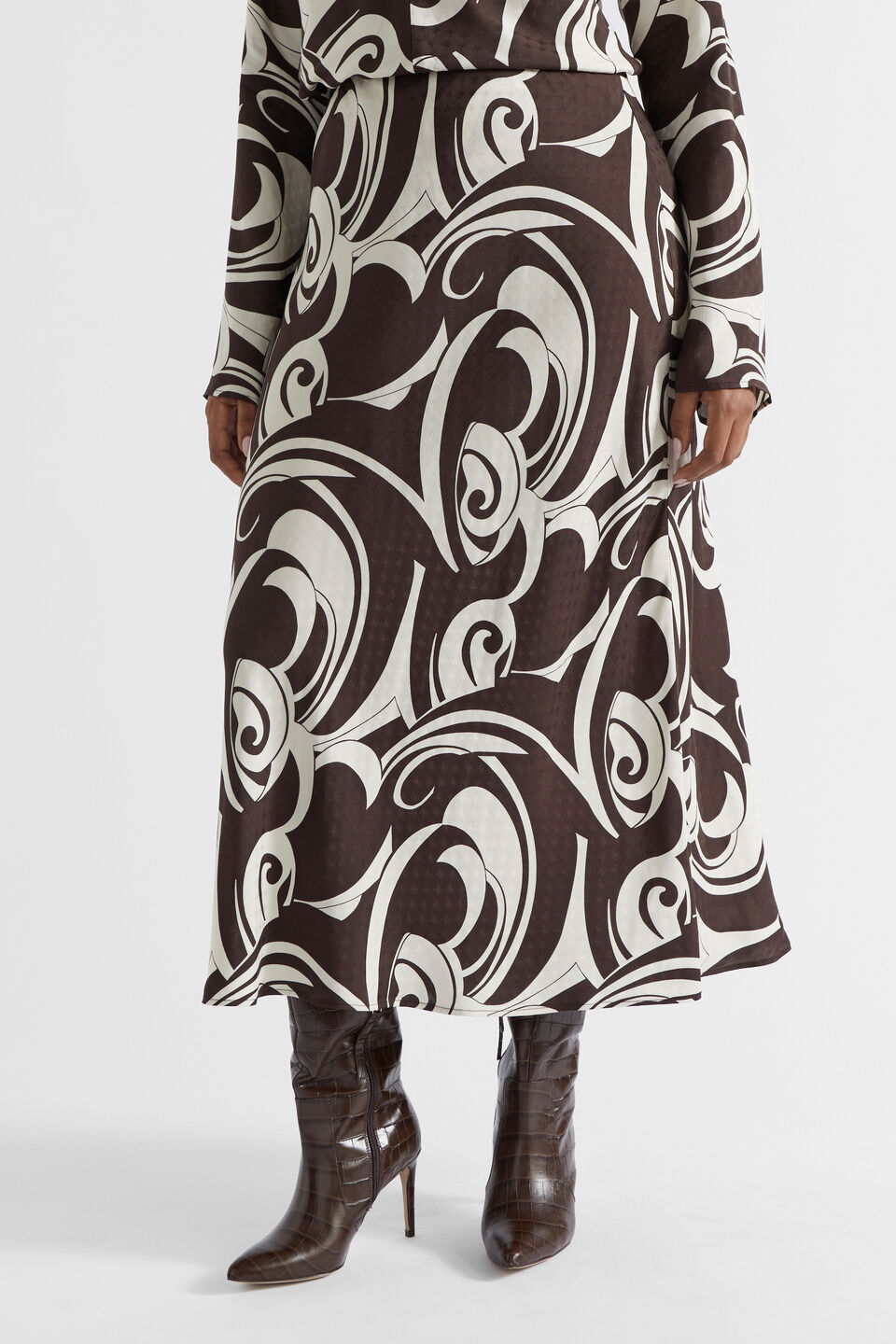 Jacquard Swirl Skirt  Retro Swirl