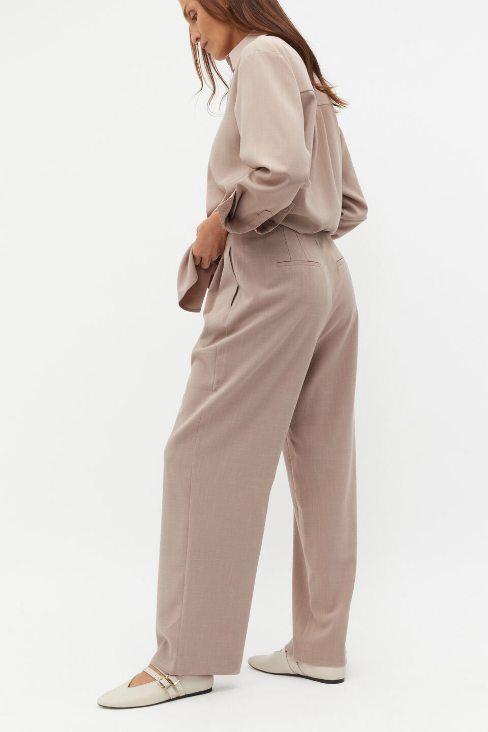 Tailored High Rise Pant  Cookie