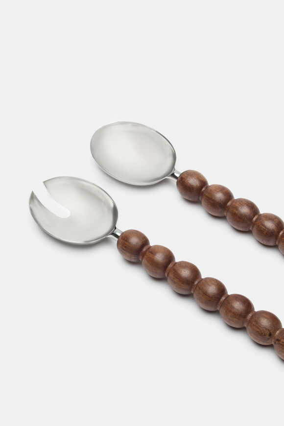 Shai Salad Servers  Silver  hi-res