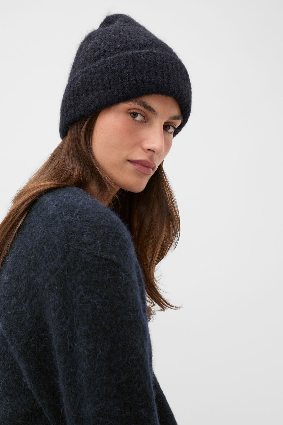 Fluffy Beanie  Twilight Blue