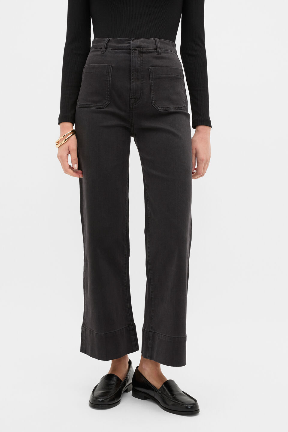 Core Wide Leg Pocket Jean  Charcoal Wash