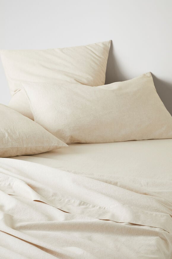 Alba Queen Flat Sheet  Flax Cross Dye  hi-res