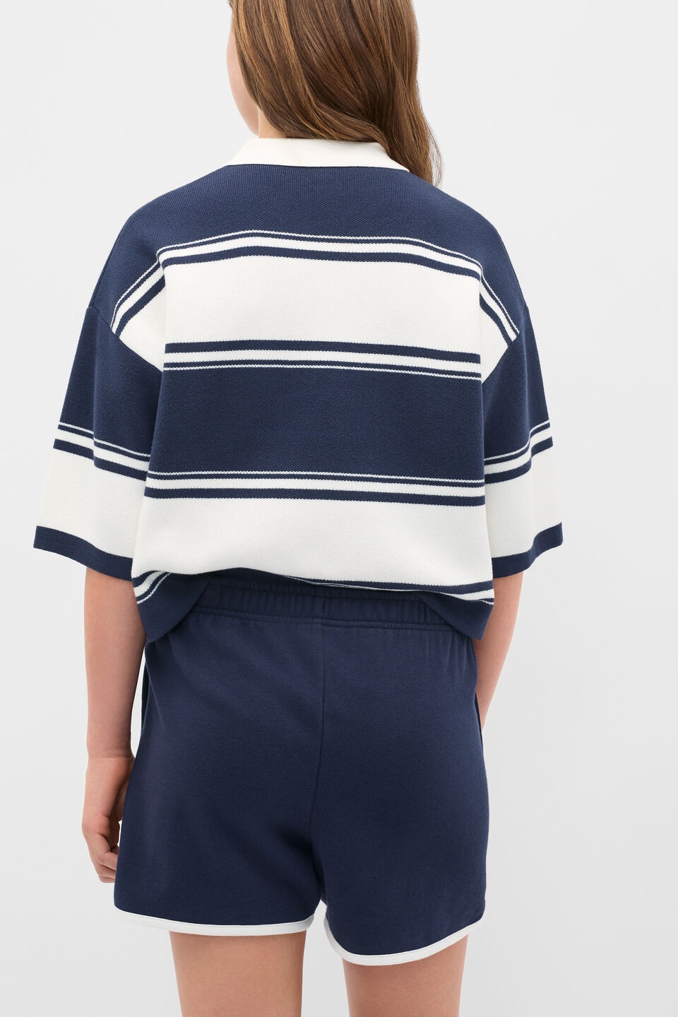 Logo Track Short  New Navy