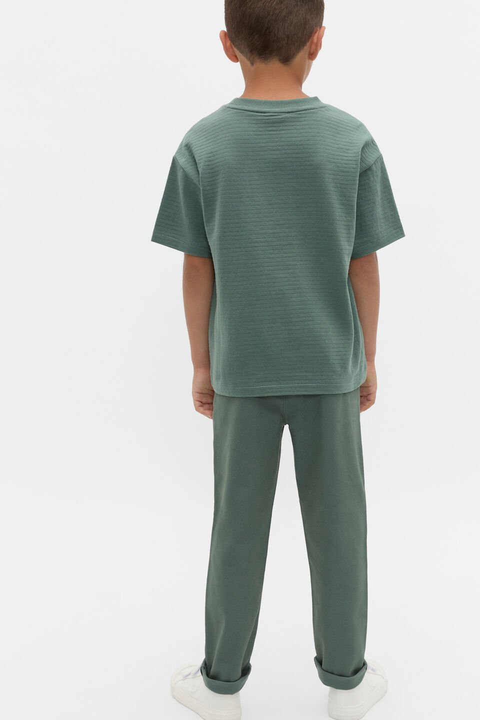 Core Textured Stripe Logo Tee  Forest