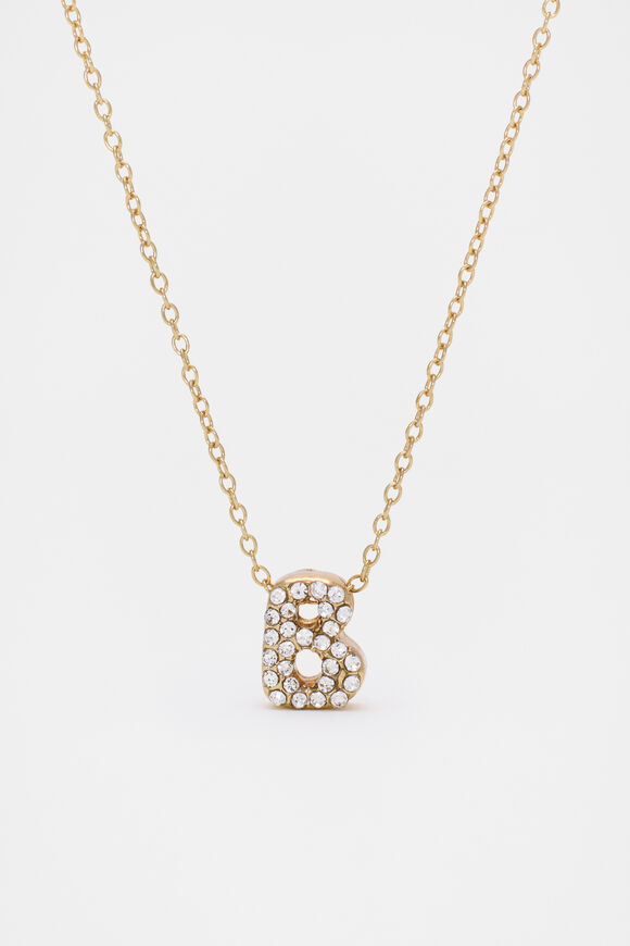 Initial Jewel Bubble Necklace  B  hi-res