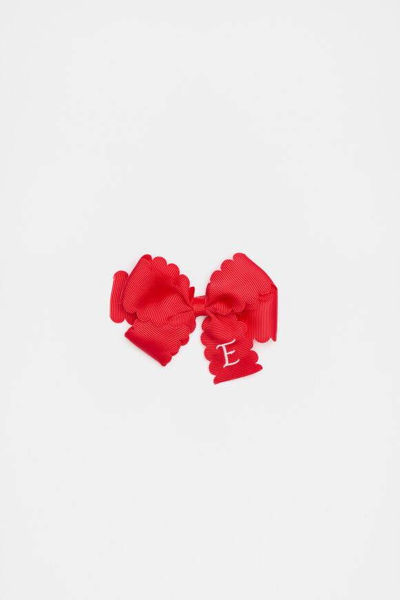 Grosgrain Initial Bow Duck Clip  E  hi-res