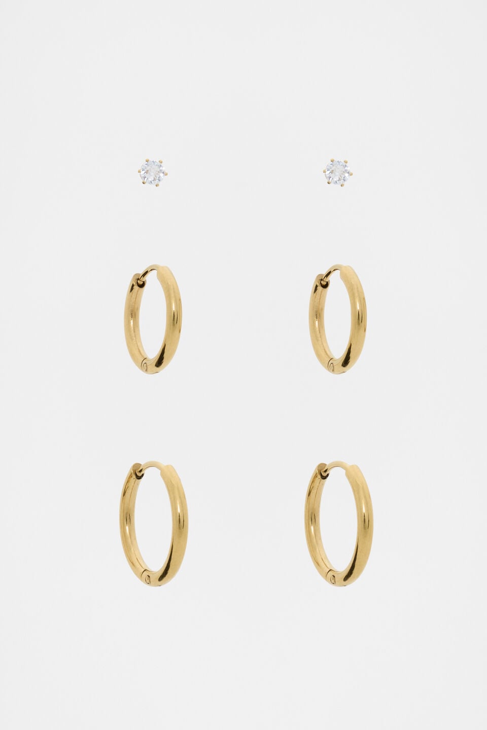 Waterproof Trio Stud Ear Pack  Gold
