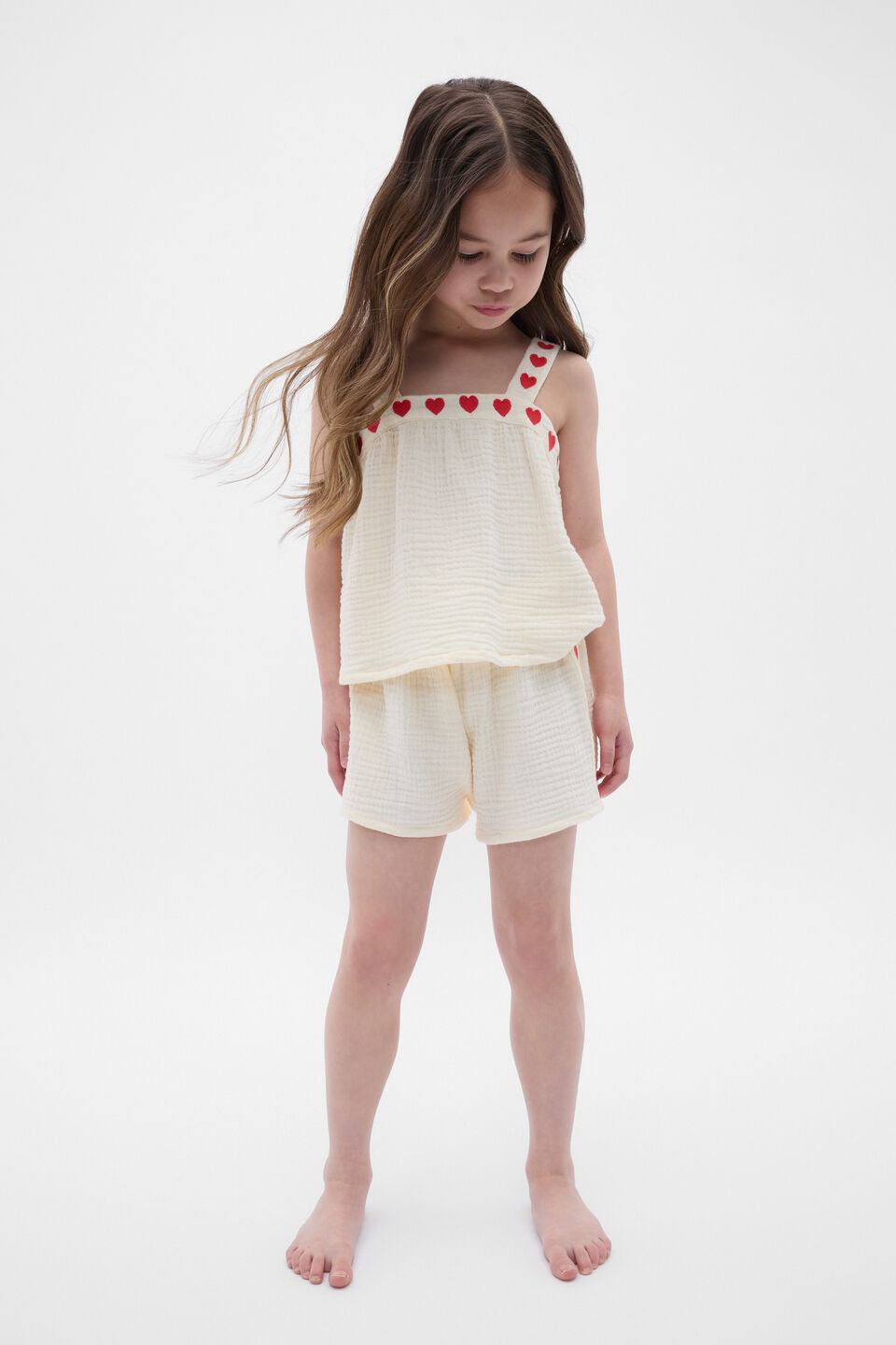 Heart Woven Pyjama  Vintage Cream
